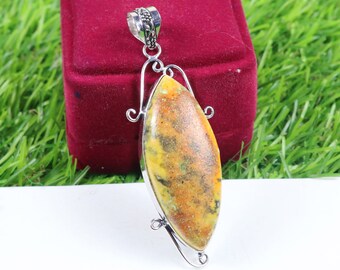Bumble bee Jewelry Natural Bumble bee Silver Pendant Bumble bee Cab Natural Gemstone Bumble bee