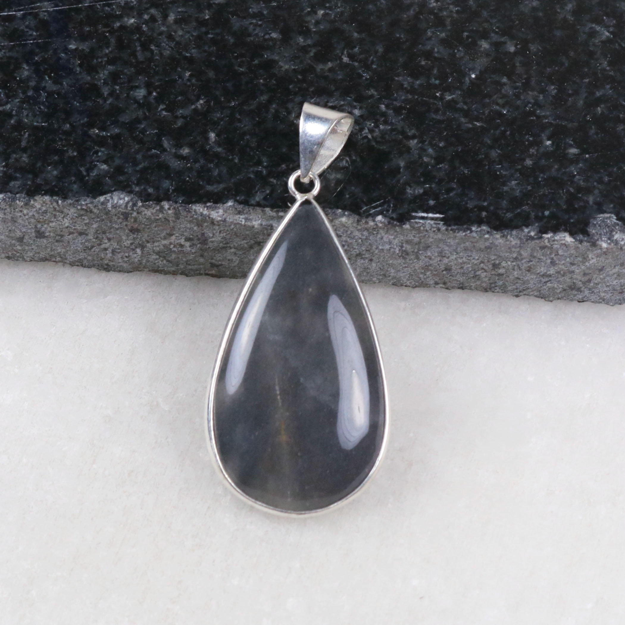 Lovely 45 Carat Natural Black Jade Gemstone 925 Solid Etsy