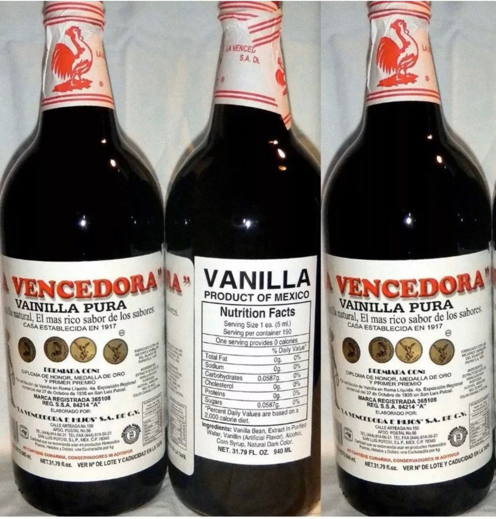 La Vencedora Pure Mexican Vanilla Extract 1 Glass Bottle 31 Oz Etsy