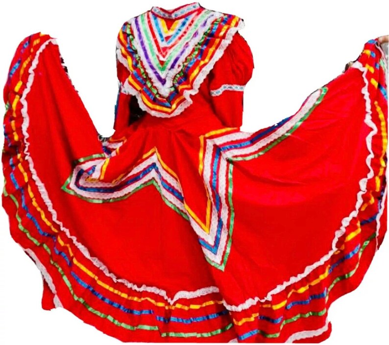 Womens Jalisco Dress With Super Wide Skirt Flow for Folklorico Etsy