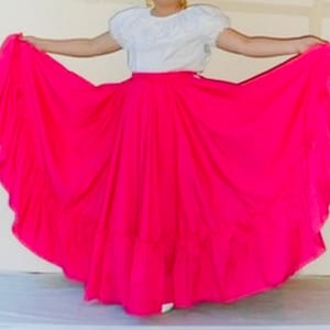 Womens Full Super Wide Skirt One Size Waist For Folkloric Dances New Handmade image 1