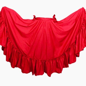 Womens Full Super Wide Skirt One Size Waist For Folkloric Dances New Handmade image 7