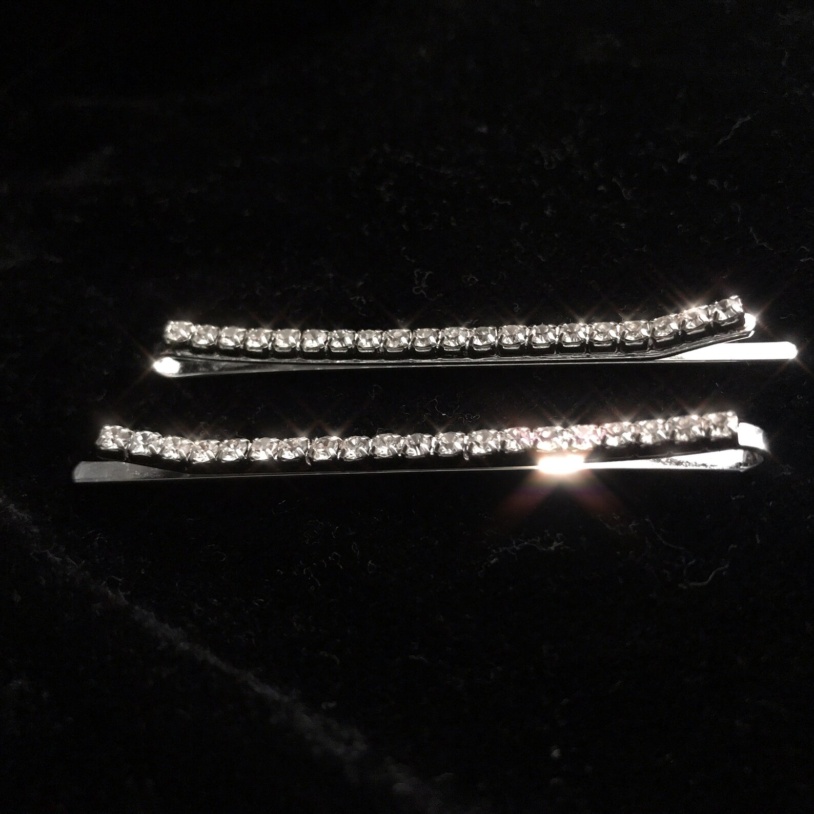 Diamond Hair Pins Diamond Bobby Pins Diamond Barrettes Etsy