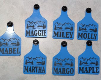 Etiquetas para orejas de vaca grabadas con láser a medida: etiquetas Ritchey personalizadas y duraderas para ganado