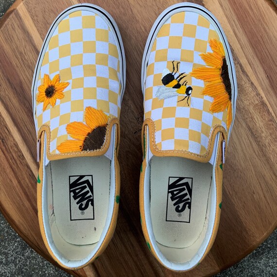 checkered sunflower vans