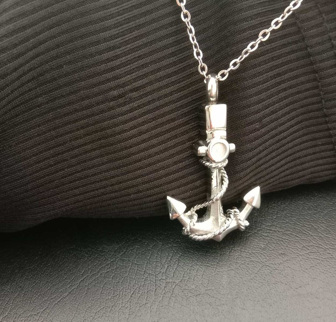 Stainless Steel Anchor Cremation Urn Ashes Jewelry for Men Etsy