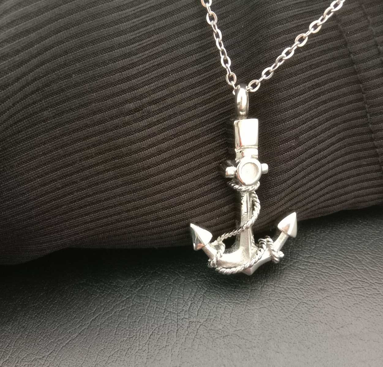 Stainless Steel Anchor Cremation Urn Ashes Jewelry For Men Etsy