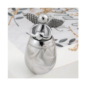 Small Keepsake Urn for Human Stainless Steel Angel Heart Cremation Urns Ash Holder Memorial Ashes Jewelry