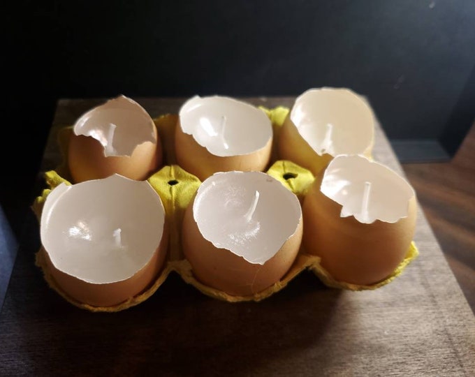 Easter Egg Candles/ Real Egg Shell Candles/ Set of 6
