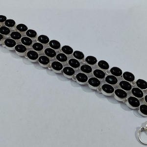Handmade Oxidized  Silver Black Onyx Bracelet