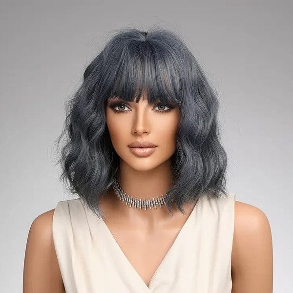 Gray Bob Wig Etsy