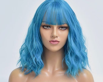 blue wig etsy
