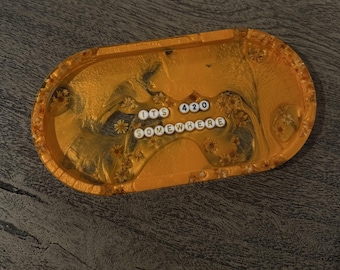 Pressed Flower Resin Ash-Tray | Handmade Epox Tray