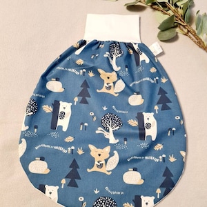 Pucksack/Schlafsack/Strampelsack Sommer/Winter Waschbar Neugeborene verschiedene Größen Geschenk zur Geburt viele Muster Bär blau