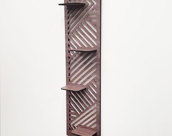 Geometric Wood Wall Shelf, Plant Shelf for Wall, Wall Display Shelf, Succulent Wall Shelf