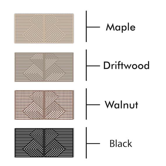 Mountain Wood Wall Decor Panels Set of 3 Square Geometric Wooden Art 