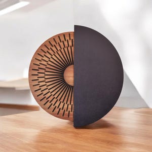 Carved Sun & Moon Abstract Wood Wall Art Sculpture, Boho Decor, 3D Textured Wood Wall Hanging, Minimalist Modern