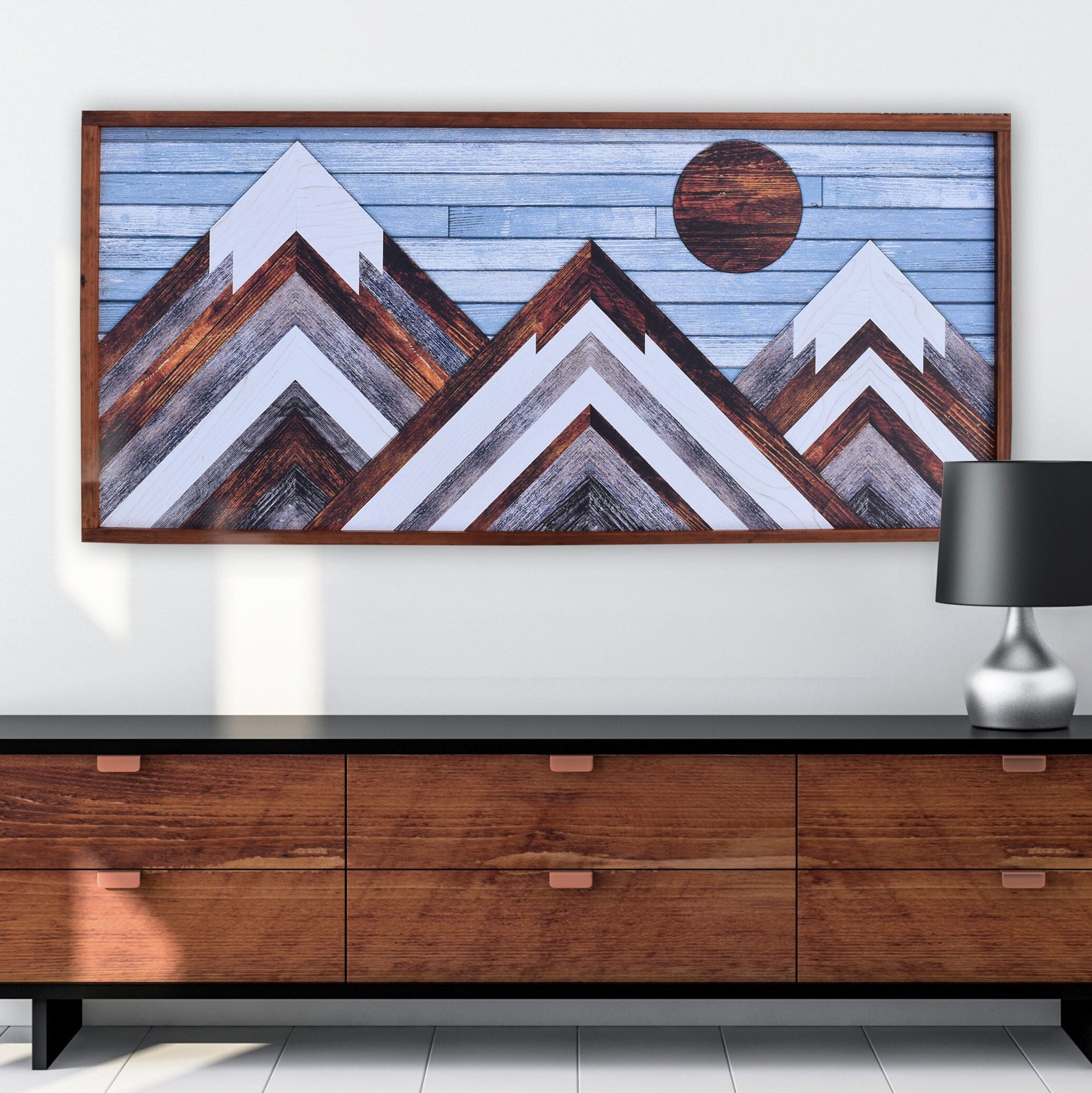 Aspen Rustic Wood Mountains Wall Art Print by Zenley Mountain Etsy