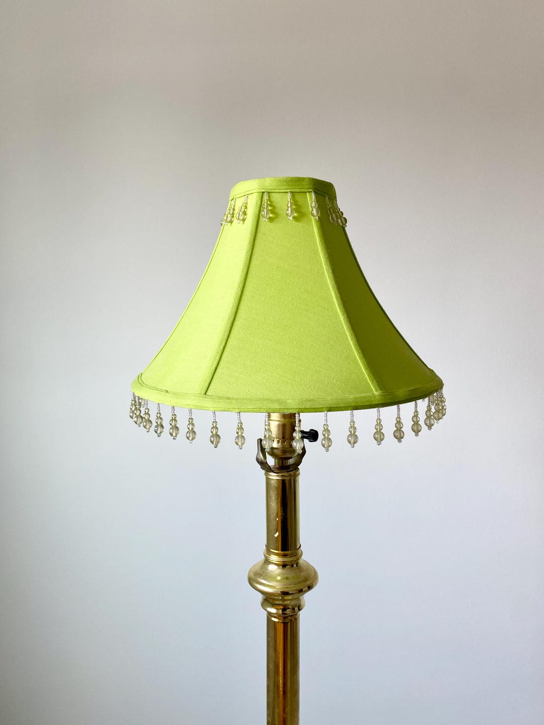 00's Lime Green Lamp Shade | Vintage Y2k Beaded Lamp Shade | Lime Green ...