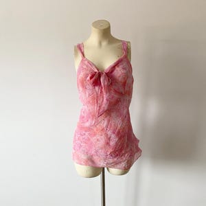 y2k &#39;mix it&#39; flowy strapless shirt | pretty pink floral bow blouse | cute early 2000 fashion blouse | y2k fairy halter strap top