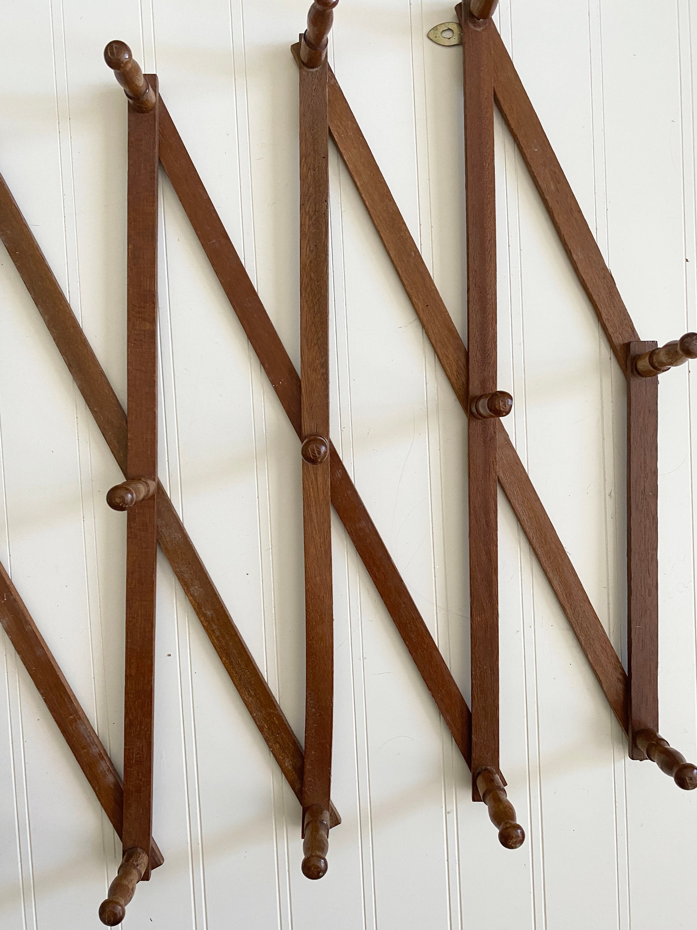 Vintage Wood Accordion Wall Rack Vintage Folding Peg Rack Etsy