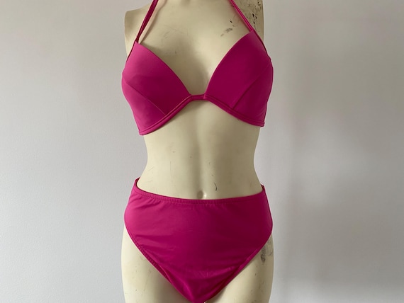 Vintage 90s Pink Venus Bikini: Padded High-Waiste… - image 2