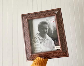 Vintage Brown Geometric Pattern 8x10 Photo Frame