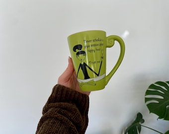 funny vintage yoga mug | yoga happy hour y2k kitchen decor | cute y2k home decor