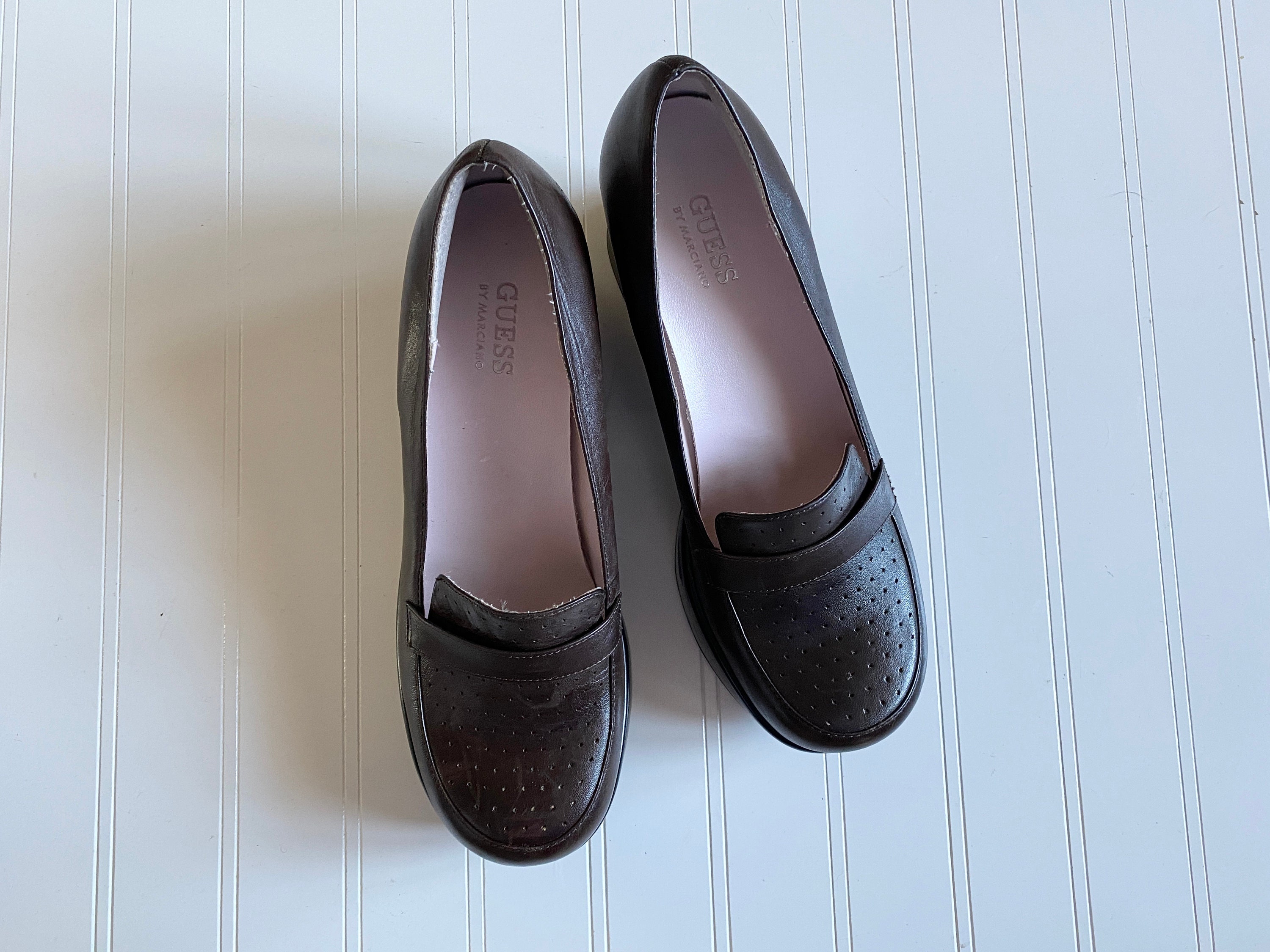 Sz 8 Vintage Guess Platform Loafers Lolita Shoes Brown and - Etsy