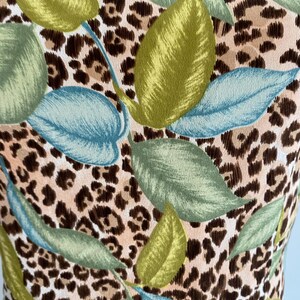 y2k 100% silk dress by Adrianna Papell | tropical cheetah print vintage dress | size 6 women's summer dress | summer wedding guest dress bild 5
