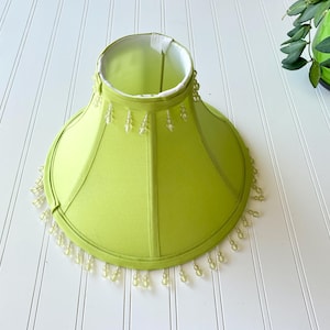 00&#39;s lime green lamp shade | vintage y2k beaded lamp shade | lime green small lampshade | vintage girls room cute lampshade