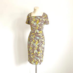 y2k 100% silk dress by Adrianna Papell | tropical cheetah print vintage dress | size 6 women's summer dress | summer wedding guest dress bild 1