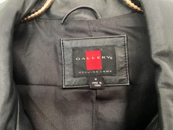 Vintage Black Leather Coat | Thigh Length, Collar… - image 2