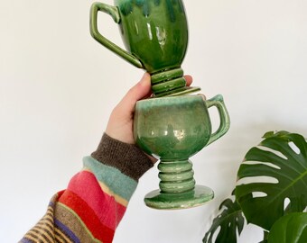 Vintage pedestal mugs