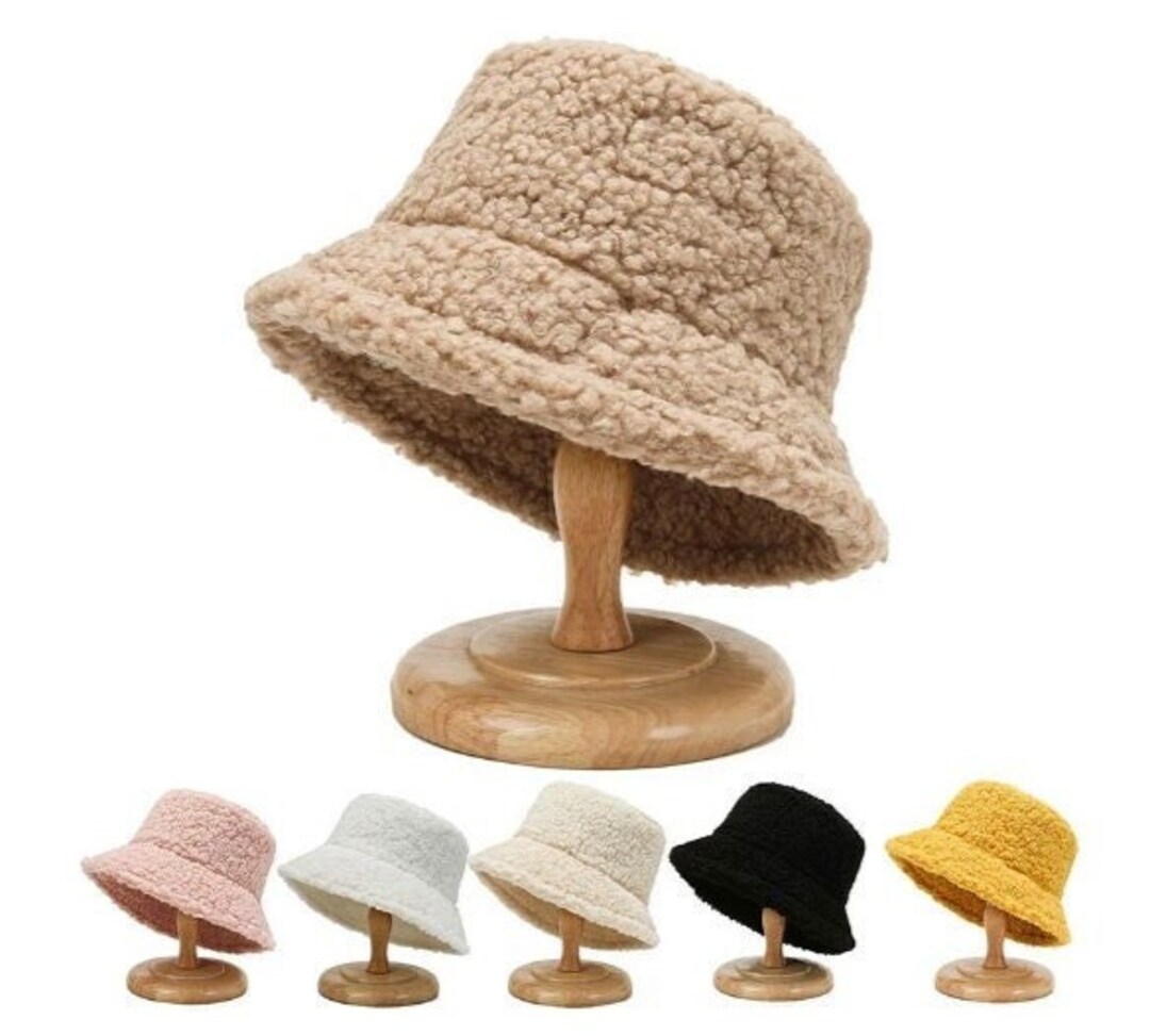 Unisex Lamb Wool Bucket Hat, Trendy Faux Shearling Fur Teddy Sherpa