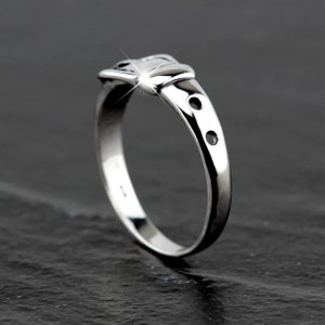 Antique Finish 925 Sterling Silver Belt Buckle Band Ring – Adjustable, Gift Ready - View #5