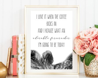 Home office quote - office wall art - motivational quote for office - Girl Boss Quote Wall Art - Black and White Print