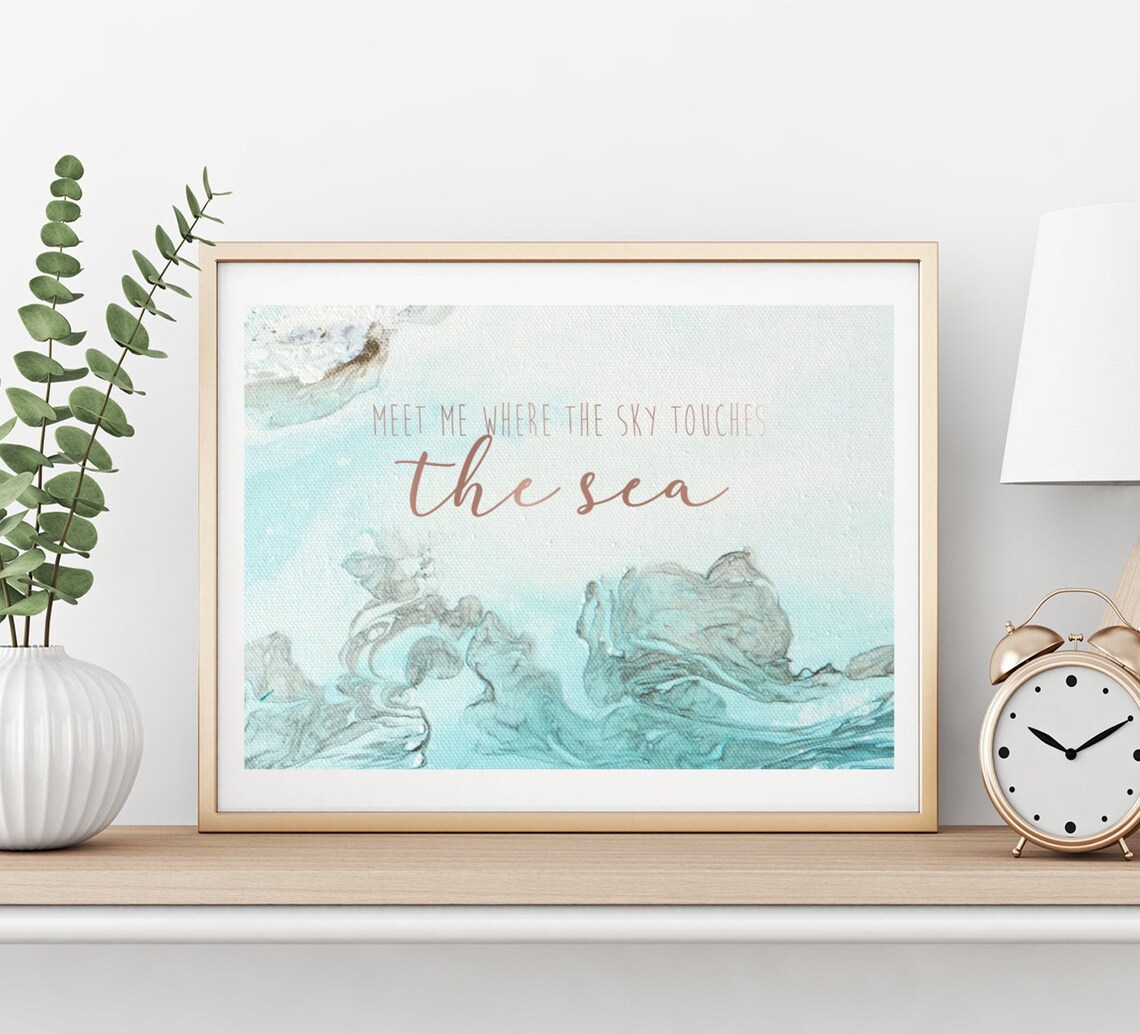 Meet me where the sky touches the Sea Art for Beach house or | Etsy