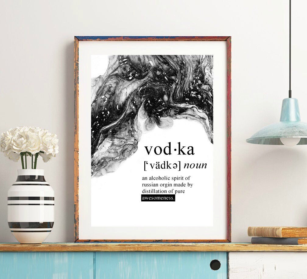 Vodka Funny Definition Alcohol Sign Alcohol Gifts Vodka Etsy
