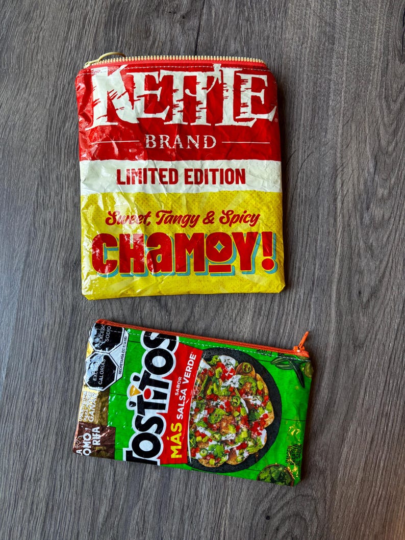 Upcycled Candy/Chip Vinyl Wrapper Pouches| Zipper Pouches image 2