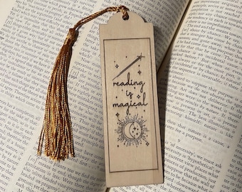 Reading is Magical Bookmark - Personalized Bookmark - Engraved Wooden Bookmark - Reader Gift - Teacher Gift - Librarian Gift