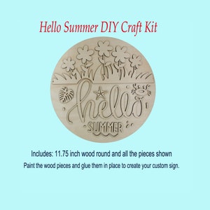 DIY Welcome Summer Sign Kit | Wood Craft Kit | DIY Sign Kit | DIY Home Decor | Summer Decor | Door Hanger | Craft Kit | Beach/Ocean Theme