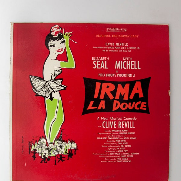 Irma La Douce - Original Broadway Cast - Elizabeth Seal, Keith Michell - Vintage Vinyl LP - Columbia Masterworks OL 5560