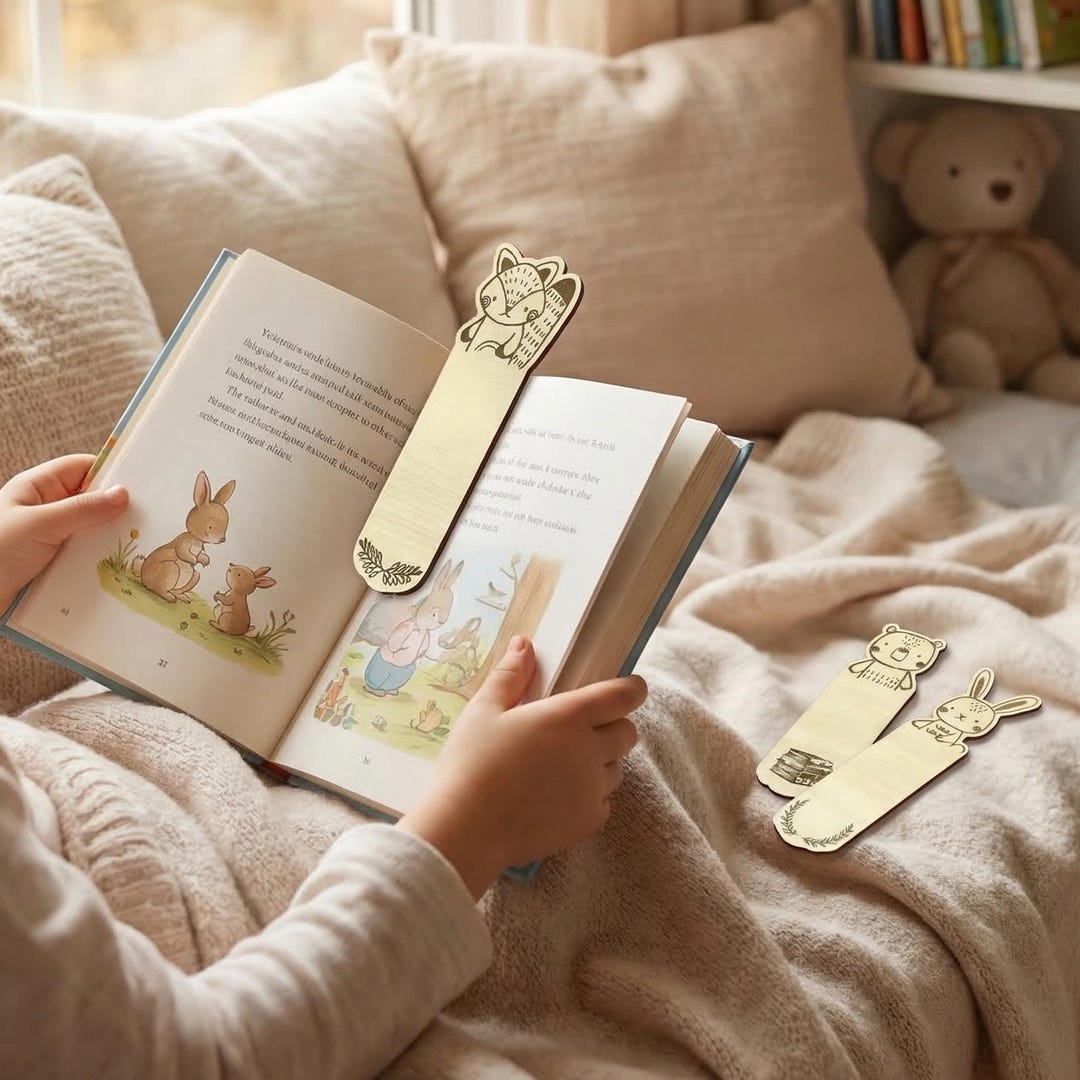 Children's Bookmark - Beaver Bookmark - Bear Bookmark - Bunny Bookmark ...