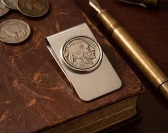 Buffalo Nickel Money Clip - Indian Head Coin Money Clip, Unique Gift for Men, Coin Collector Gift
