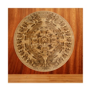 Aztec Calendar | Mayan Calendar | Aztec Sun Stone | Calendar Stone | Wall Hanging | Trivet | laser-engraved on wood