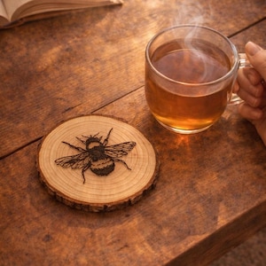 Bee Coaster Set | Housewarming Gift | Wedding Gift | Bee Lover Gift | Bee Keeper Gift | Birthday Gift | Christmas Gift | Cabin Gift