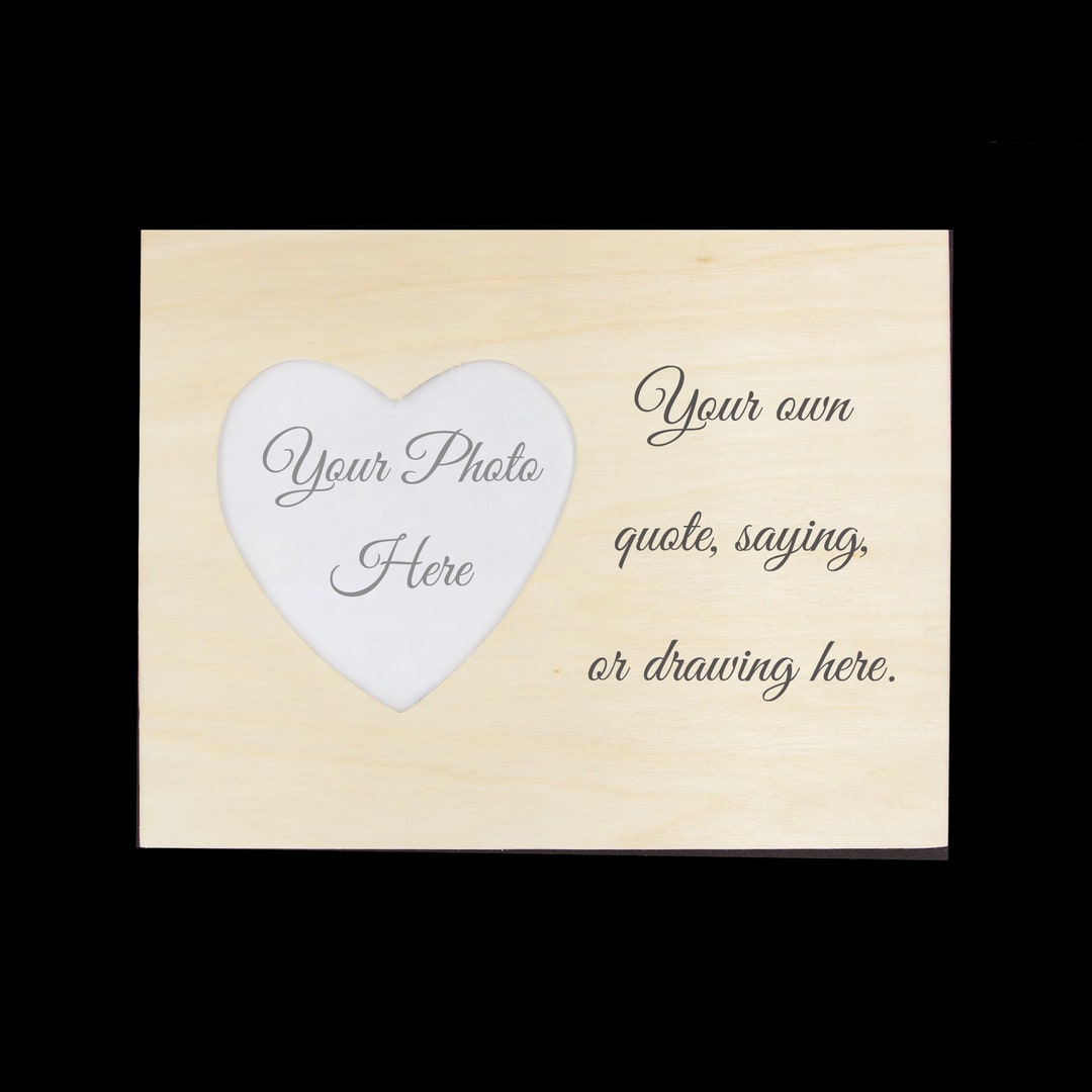 Personalized Custom Engraved Heart Photo Frame Etsy