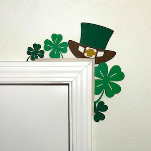 St Patricks's Day Door Corner Decoration | Leprechaun Hat | Laser Cut Door Corner | Door Corner Decoration | Shamrock| Irish Shamrock