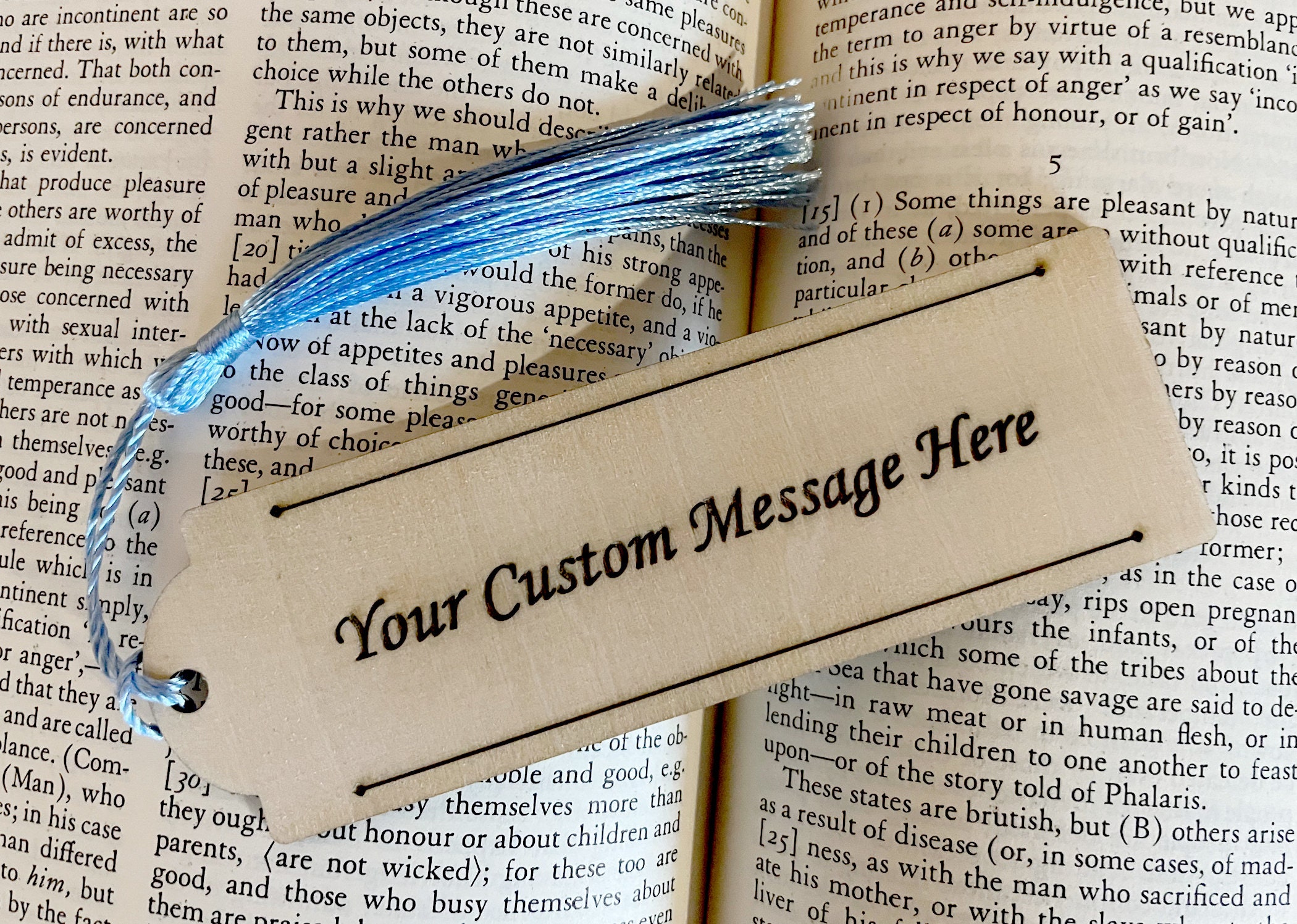 Personalized Wood Burned Bookmarks, Feather, Cherry Blossoms